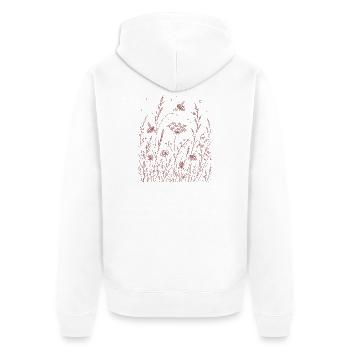 Floral flowers with bees - Unisex Premium Organic Zip Hoodie - white - Back - Thijin (182cm)