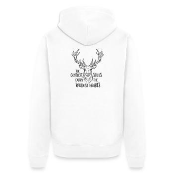 Les Âmes les Plus Douces - Veste à capuche bio Premium Unisexe - blanc - Dos - Thijin (182cm)
