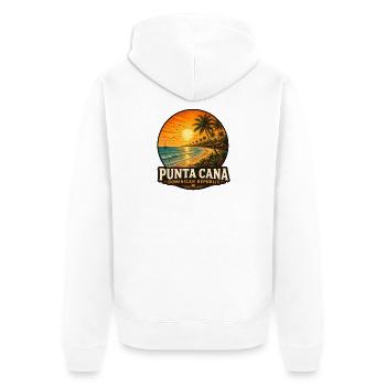 Punta Cana Dominican Republic Caribbean Holidays - Unisex Premium Organic Zip Hoodie - white - Back - Thijin (182cm)