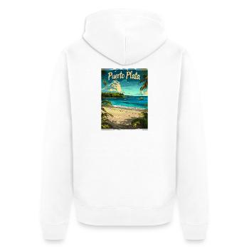 Exotischer Strand Puerto Plata Karibik Landschaft - Unisex Premium Bio Zip Hoodie - Weiß - Hinten - Thijin (182cm)