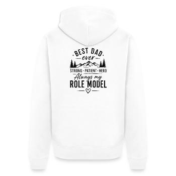 Best Dad Role Model in Mountains - Unisex Premium Organic Zip Hoodie - white - Back - Thijin (182cm)