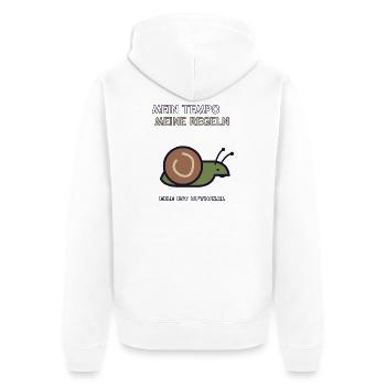 Mein Tempo, meine Regeln - Unisex Premium Bio Zip Hoodie - Weiß - Hinten - Thijin (182cm)