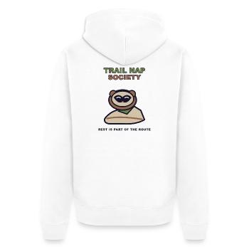 Trail Nap Society - Unisex Premium Organic Zip Hoodie - white - Back - Thijin (182cm)