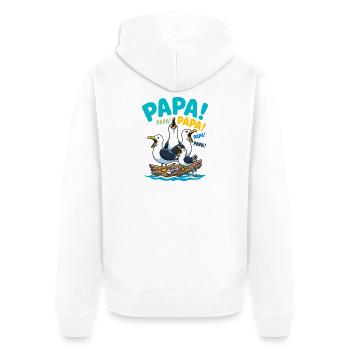 Daddy Seagulls Humor Father's Day - Unisex Premium Organic Zip Hoodie - white - Back - Thijin (182cm)