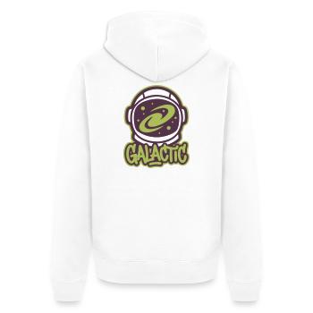 Logo du casque d’astronaute Galaxy - Veste à capuche bio Premium Unisexe - blanc - Dos - Thijin (182cm)