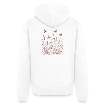 Wildflowers Bees - Unisex Premium Organic Zip Hoodie - white - Back - Thijin (182cm)