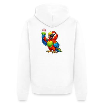Perroquet avec une glace - Veste à capuche bio Premium Unisexe - blanc - Dos - Thijin (182cm)