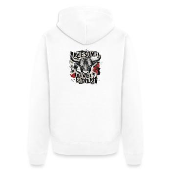 Vintage 2012 Bull Vintage Awesome Since 2012 - Unisex Premium Organic Zip Hoodie - white - Back - Thijin (182cm)