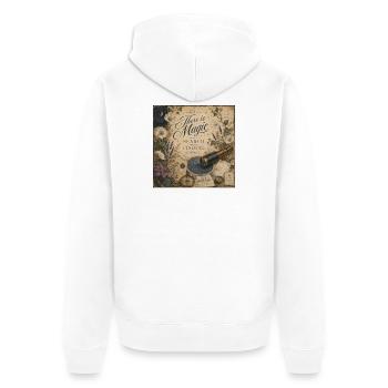 There Is Magic Telescope Poster Nostalgia Decoration - Unisex Premium Organic Zip Hoodie - white - Back - Thijin (182cm)