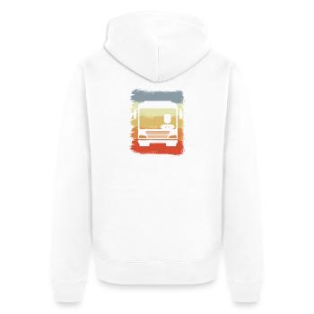Oldschool Bus Driver - Unisex Premium Organic Zip Hoodie - white - Back - Thijin (182cm)