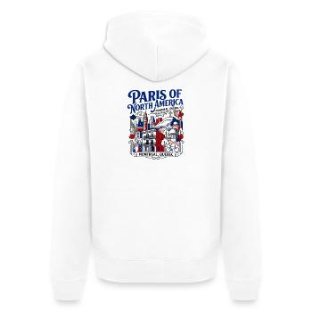 Paris Of North America Montreal Quebec - Unisex Premium Organic Zip Hoodie - white - Back - Thijin (182cm)