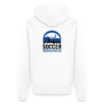 Montreal Soccer Fan Toujours Fier Always Loud - Unisex Premium Bio Zip Hoodie - Weiß - Hinten - Thijin (182cm)