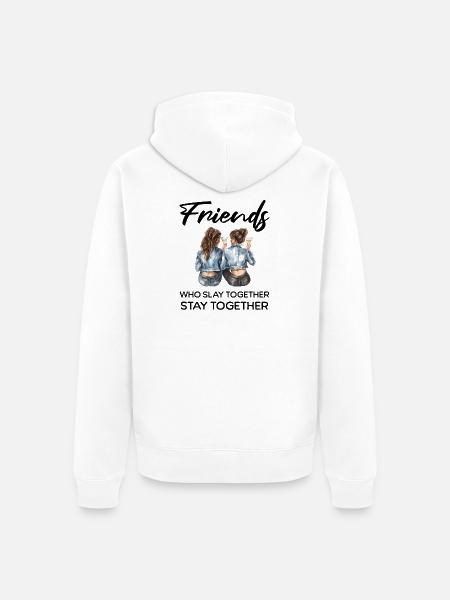 Friends Slay Together - Unisex Premium Organic Zip Hoodie - white