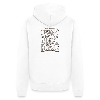 Horse Therapy Gift - Unisex Premium Organic Zip Hoodie - white - Back - Thijin (182cm)