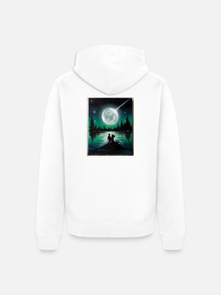 Moon - Unisex Premium Bio Zip Hoodie - Weiß