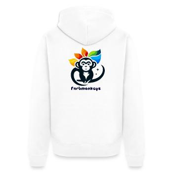 Singe des Couleurs - Veste à capuche bio Premium Unisexe - blanc - Dos - Thijin (182cm)
