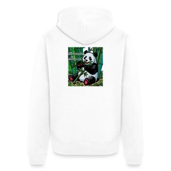 Die Katastrophen Murmel: Panda im Bambuswald - Unisex Premium Bio Zip Hoodie - Weiß - Hinten - Thijin (182cm)