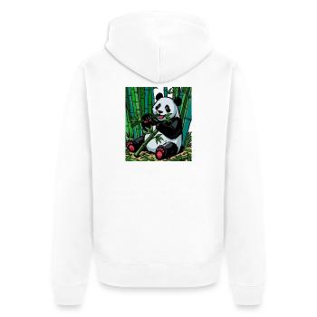 Panda in the Bamboo Forest – Bright Colors - Unisex Premium Organic Zip Hoodie - white - Back - Thijin (182cm)