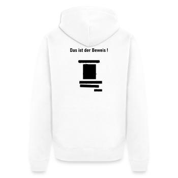 Das ist der Beweis - Unisex Premium Bio Zip Hoodie - Weiß - Hinten - Thijin (182cm)