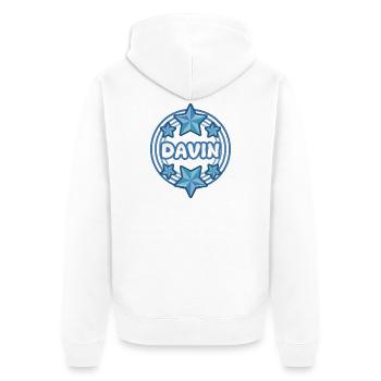 Davin - Unisex Premium Organic Zip Hoodie - white - Back - Thijin (182cm)