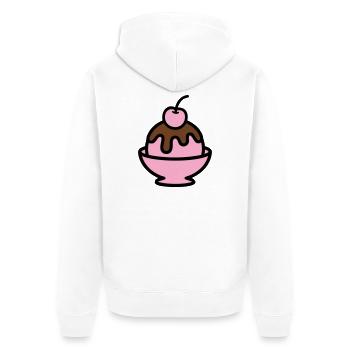 Sundae Cherry Artwork - Unisex Premium Organic Zip Hoodie - white - Back - Thijin (182cm)