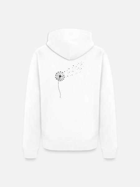 Löwenzahn Pusteblume - Unisex Premium Bio Zip Hoodie - Weiß