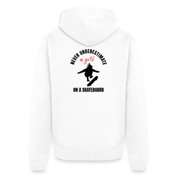 Skater Girl Power - Unisex Premium Organic Zip Hoodie - white - Back - Thijin (182cm)