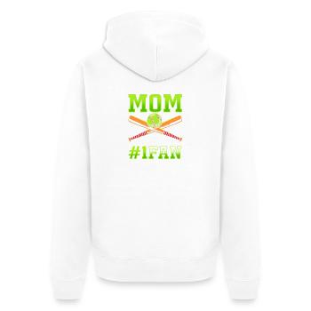 Softball Mom - Unisex Premium Organic Zip Hoodie - white - Back - Thijin (182cm)