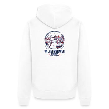 View Vintage Wilhelmshaven Germany Coastal City - Unisex Premium Organic Zip Hoodie - white - Back - Thijin (182cm)