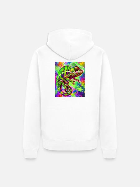 Chamäleon - Unisex Premium Bio Zip Hoodie - Weiß