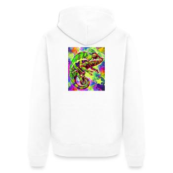chameleon - Unisex Premium Organic Zip Hoodie - white - Back - Thijin (182cm)