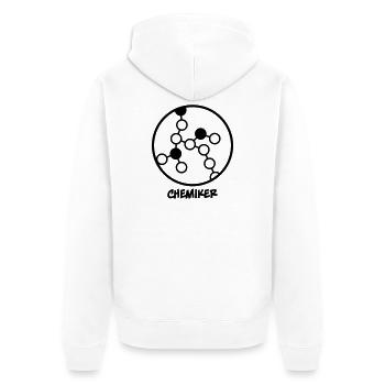 Chemiker - Unisex Premium Bio Zip Hoodie - Weiß - Hinten - Thijin (182cm)