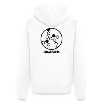 Chemikerin - Unisex Premium Bio Zip Hoodie - Weiß - Hinten - Thijin (182cm)