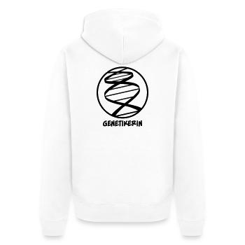 Genetikerin - Unisex Premium Bio Zip Hoodie - Weiß - Hinten - Thijin (182cm)
