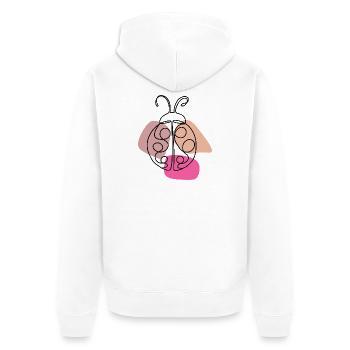 Lineart Glückskäfer Design - Unisex Premium Bio Zip Hoodie - Weiß - Hinten - Thijin (182cm)