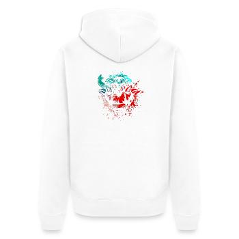 Bison Splash Art - Unisex Premium Bio Zip Hoodie - Weiß - Hinten - Thijin (182cm)