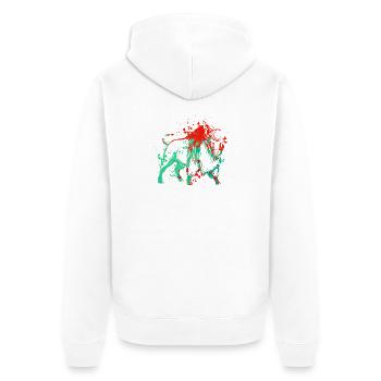 Bison Splash Art - Unisex Premium Bio Zip Hoodie - Weiß - Hinten - Thijin (182cm)