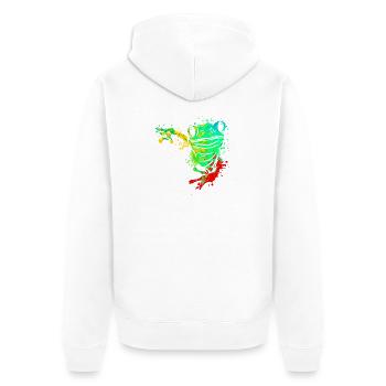 Frosch Splash Art - Unisex Premium Bio Zip Hoodie - Weiß - Hinten - Thijin (182cm)