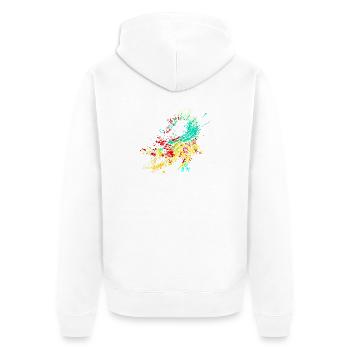 Splash Art Wild Crocodile - Unisex Premium Organic Zip Hoodie - white - Back - Thijin (182cm)