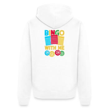 Bingo Game Bingo With Me Bingo - Unisex Premium Bio Zip Hoodie - Weiß - Hinten - Thijin (182cm)