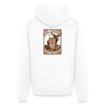 Pas de café, café glacé, pas amusé, orignal - Veste à capuche bio Premium Unisexe - blanc - Dos - Thijin (182cm)