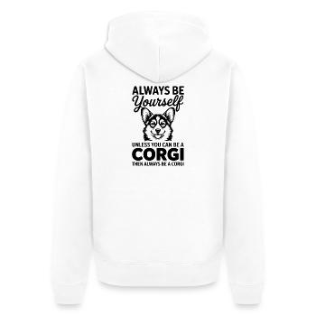 Welsh Corgi Cardigan Sayings Funny Corgi Gift - Unisex Premium Organic Zip Hoodie - white - Back - Thijin (182cm)