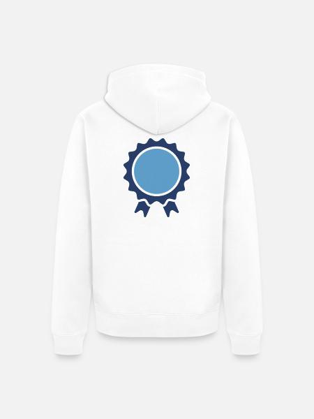 Achievement Award Abzeichen-Banddesign - Unisex Premium Bio Zip Hoodie - Weiß