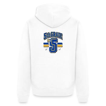 5th Grade First Day Varsity No. 5, Fifth Grader Gi - Unisex Premium Organic Zip Hoodie - white - Back - Thijin (182cm)