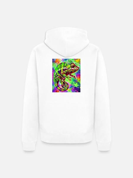 chameleon - Unisex Premium Organic Zip Hoodie - white