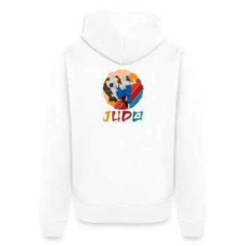Judo Retro Vintage Arts Martial Judoka Projection - Veste à capuche bio Premium Unisexe - blanc - Dos - Thijin (182cm)