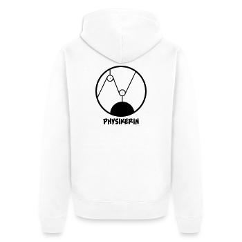 Physikerin - Unisex Premium Bio Zip Hoodie - Weiß - Hinten - Thijin (182cm)