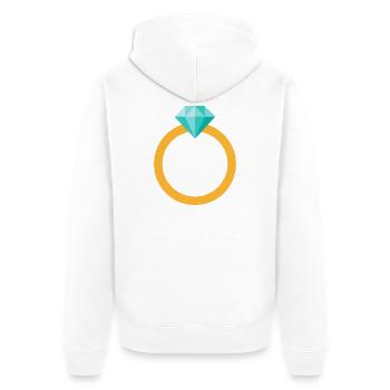 Diamond Ring - Unisex Premium Organic Zip Hoodie - white - Back - Thijin (182cm)
