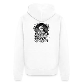 Skeleton in the night garden with ravens - Unisex Premium Organic Zip Hoodie - white - Back - Thijin (182cm)