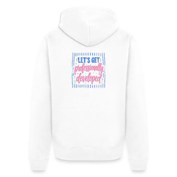 Let's professionally developed - Unisex Premium Organic Zip Hoodie - white - Back - Thijin (182cm)